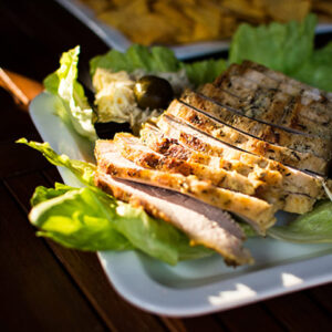 Saute meat with salt